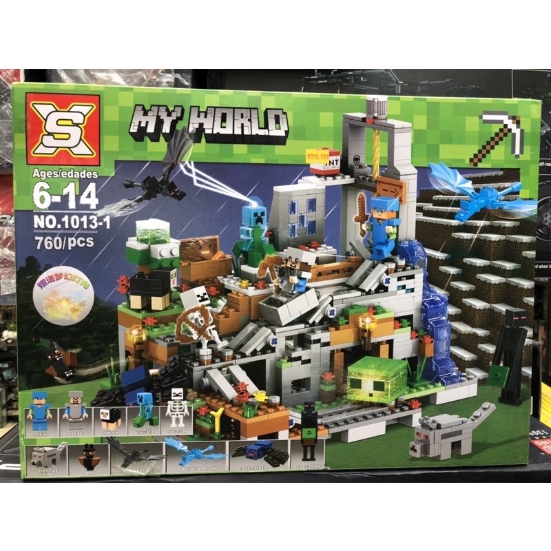Lắp ráp Minecraft - XS 1013 Xếp Hình Hang Động Trên Đỉnh Núi Tuyết 760 mảnh
