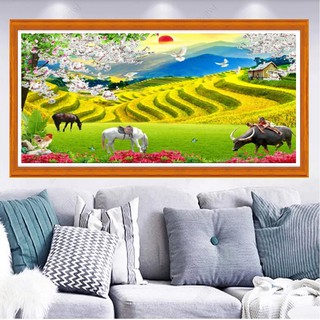 Tranh đính đá Phong Cảnh Đồng Quê VS390 Đá AB Cao Cấp