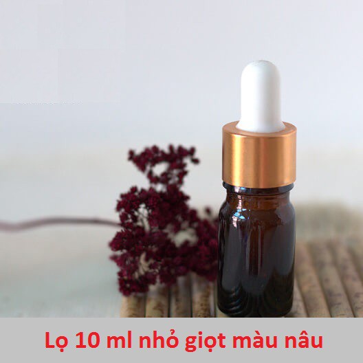 Combo 100 Lọ đựng tinh dầu nâu bóp giọt 10ml