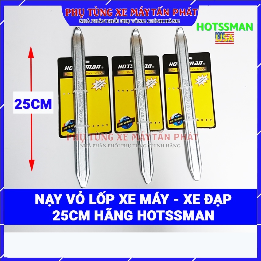 3 Móc lốp Hãng Hotssman 25cm (Xi Nhám) Nạy Vỏ Xe Máy Xe Đạp Mạ Cao Cấp