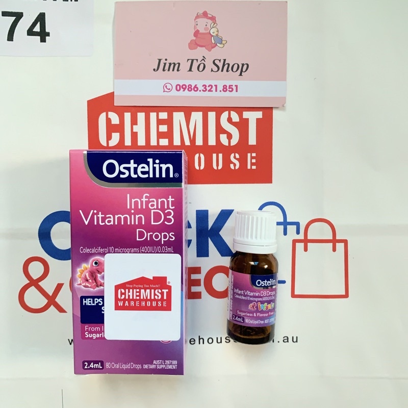 Vitamin d3 Ostelin của Úc cho trẻ sơ sinh và trẻ từ 6 tháng - shop Jim Tồ
