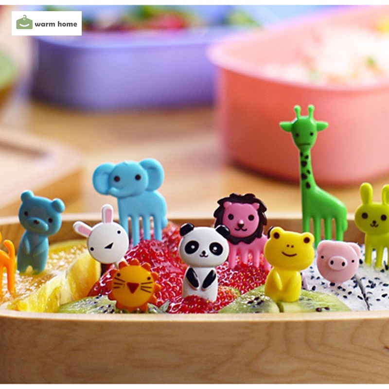 【YKN】10pcs Cute Bento Food Pick Fork