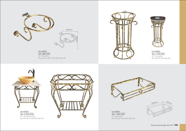 Kệ sắt để lavabo EV-KS04