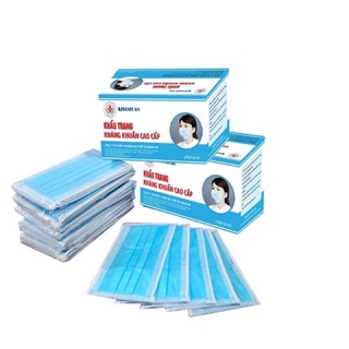 Hộp 50 cái khẩu trang y tế 4 lớp của công ty Khánh An (màu xanh, xám, hồng )