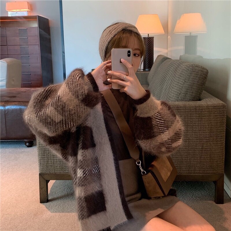 Áo khoác cardigan len nữ màu trầm mềm mịn phong cách