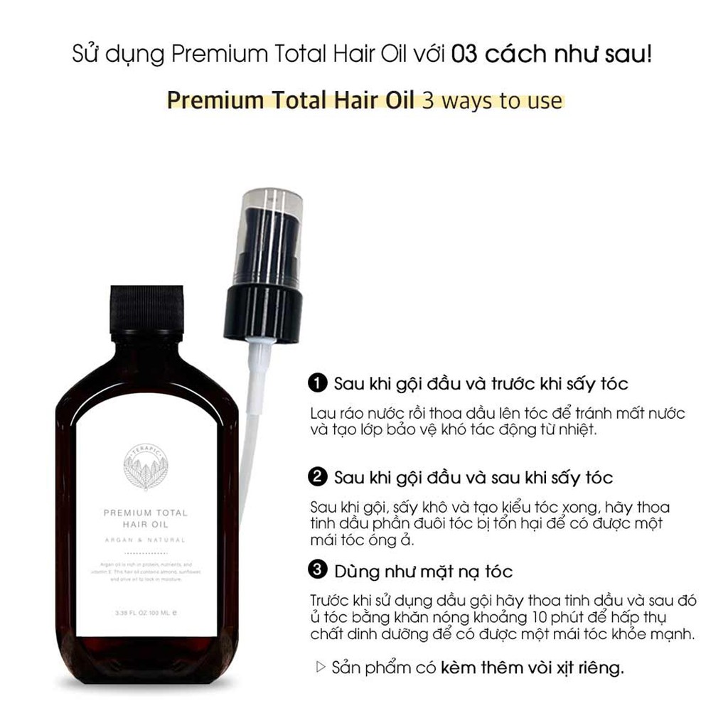 Tinh Dầu Dưỡng Tóc Chắc Khỏe TERAPIC Premium Total Hair Oil  Súng, rượu bia, thuốc lá, cần sa, ma túy, hàng giả, hàng nh