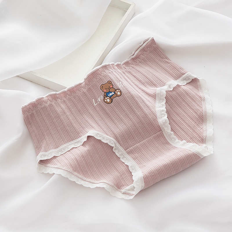 Quần lót nữ cotton gân tăm thỏ và gấu 2899