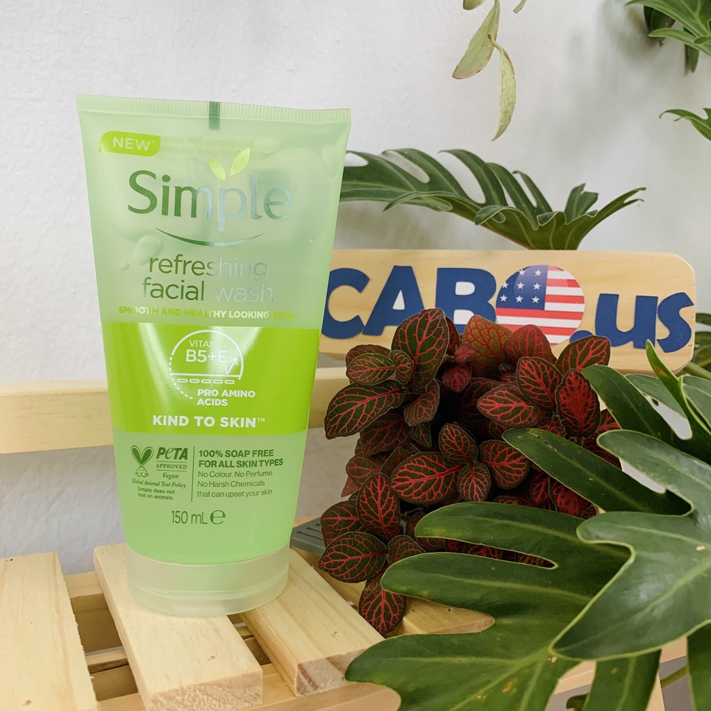 Combo Simple Sữa Rửa Mặt 150ml + Toner 200ml CABOUS003 Làm Sạch Da Dịu Nhẹ, Lành Tính