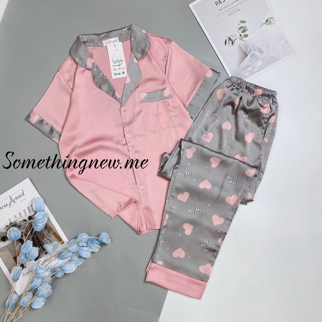 Đồ ngủ nữ pijama satin mặc ở nhà mát mịn