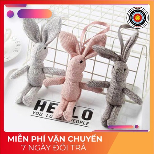 Móc khoá gấu bông Thỏ thời trang Hàn Quốc độc đáo dễ thương - Móc khóa gấu treo Balo, Túi Xách chân dài 20cm