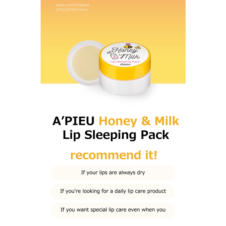 Apieu Mật Ong & Sữa Dưỡng Môi & Tẩy Tế Bào Chết & Gói Ngủ