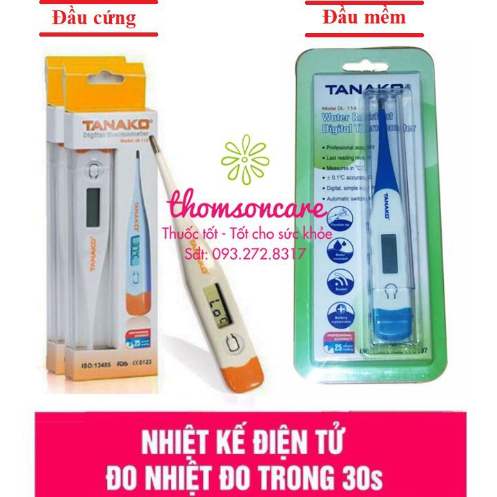 [ HÀNG CHÍNH HÃNG]Nhiệt kế điện tử đầu mềm TANAKO - Nhận kết quả nhanh sau 30 giây - An toàn Chính hãngtốt