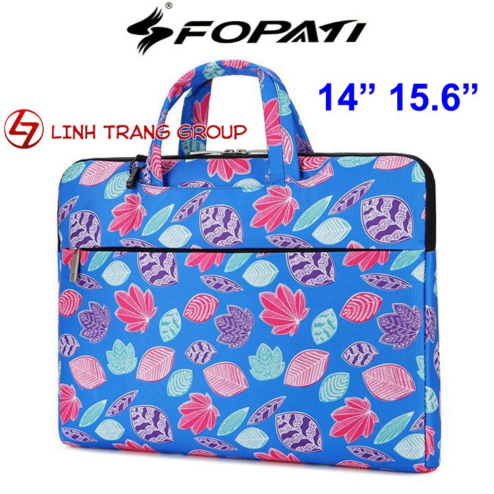 Túi chống sốc FoPaTi họa tiết hoa lá cho laptop, Macbook Oz23
