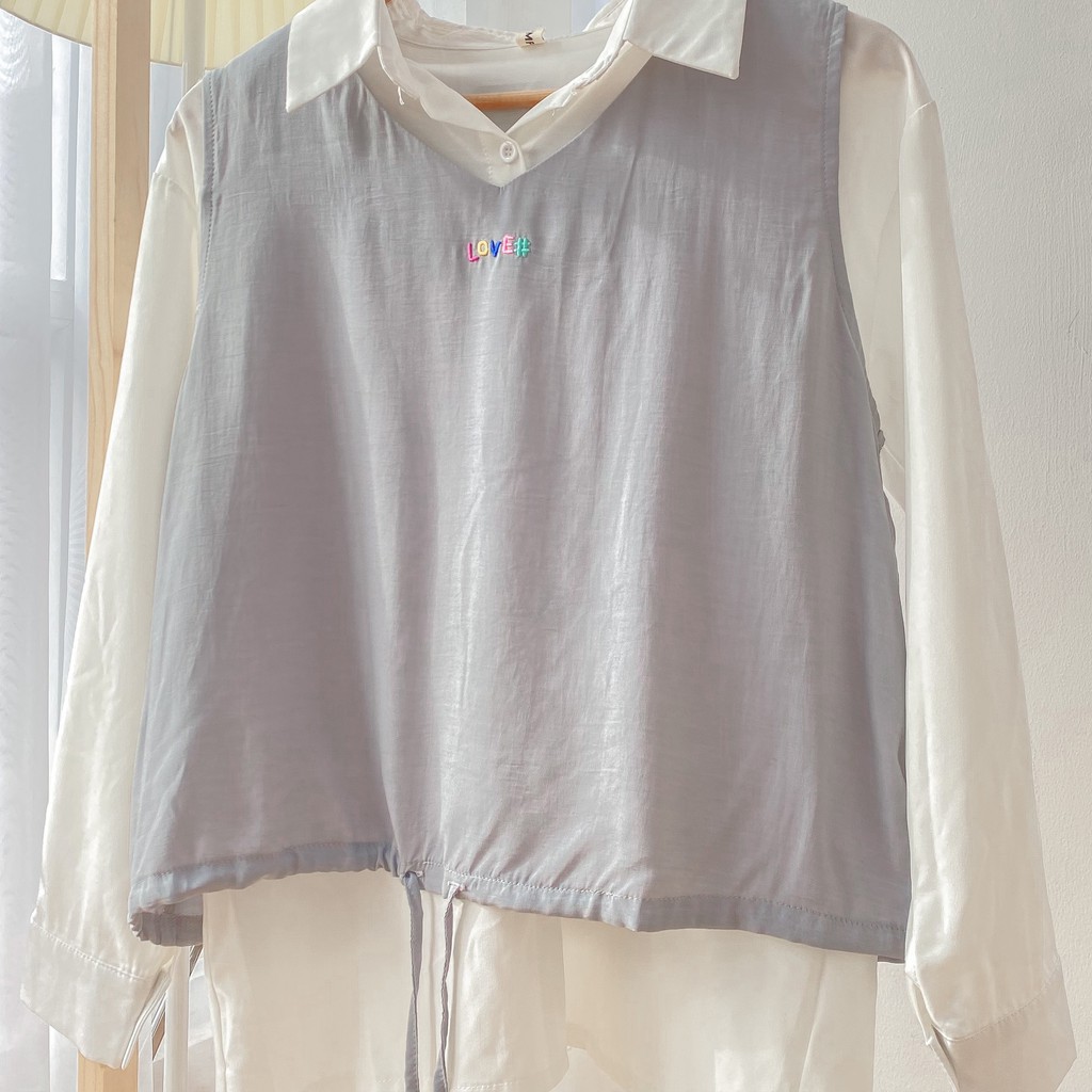 Áo gile không tay LOVE dáng rộng nhiều màu phong cách Hàn Quốc cho nữ ulzzang - Made by Fiin