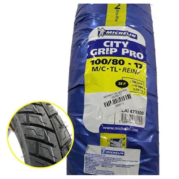 Vỏ Michelin City Grip Pro 100/80-17