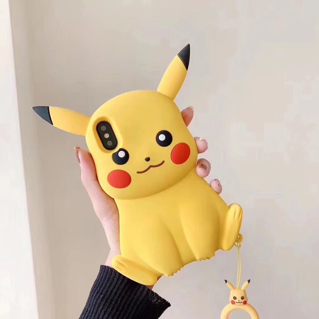 Ốp Điện Thoại Silicon Hình Pikachu 3D Cho iPhone XS Max 11ProMax 12ProMax 13ProMax