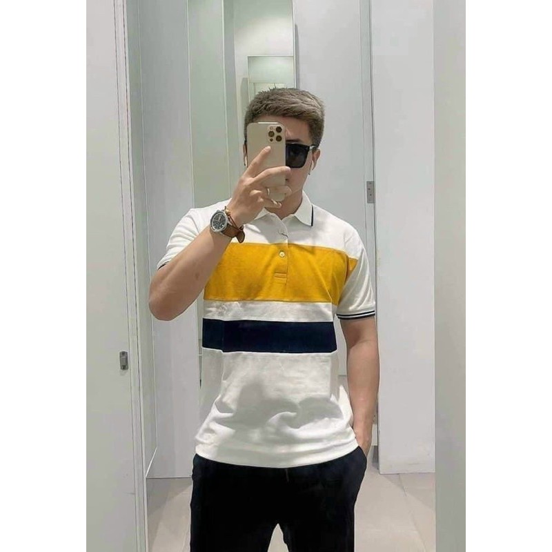 BÁN SỈ ÁO POLO PHỐI VÀNG CHO NAM