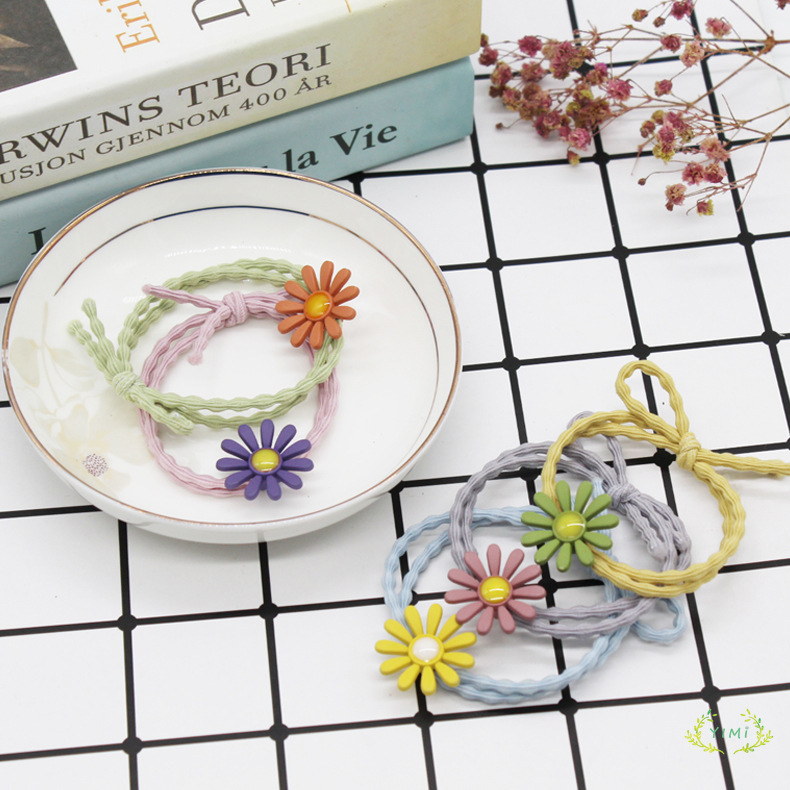 Dây buộc tóc trang trí bông hoa hướng dương xinh xắn cho nữ