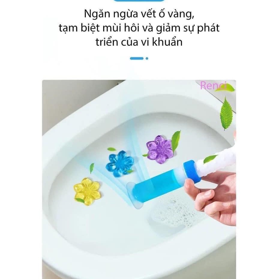 Gel thơm KHỬ MÙI, DIỆT KHUẨN bồn cầu, toilet giúp dạng thạch hình bông hoa