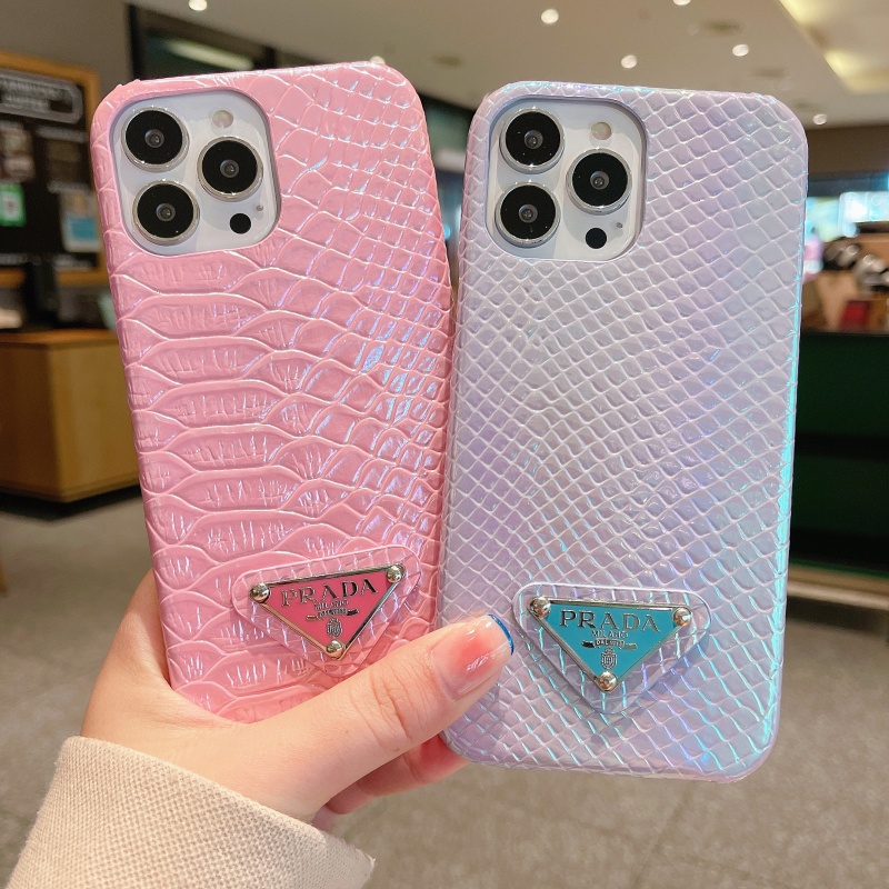 PRADA Bao Da Điện Thoại Vân Cá Sấu Chất Lượng Cao Cho iphone 14 / 14plus / 14pro / 14promax 13 / 13pro / 13promax 12 / 12pro / 12promax 11