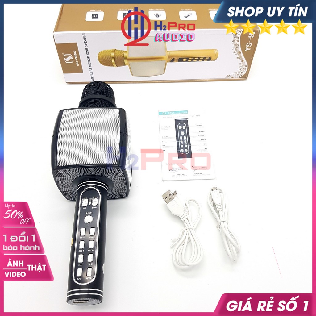 Micro bluetooth karaoke, mic loa bluetooth SU-YOSD YS-91 cao cấp âm bass cực ấm, bắt giọng cực tốt - H2pro Audio