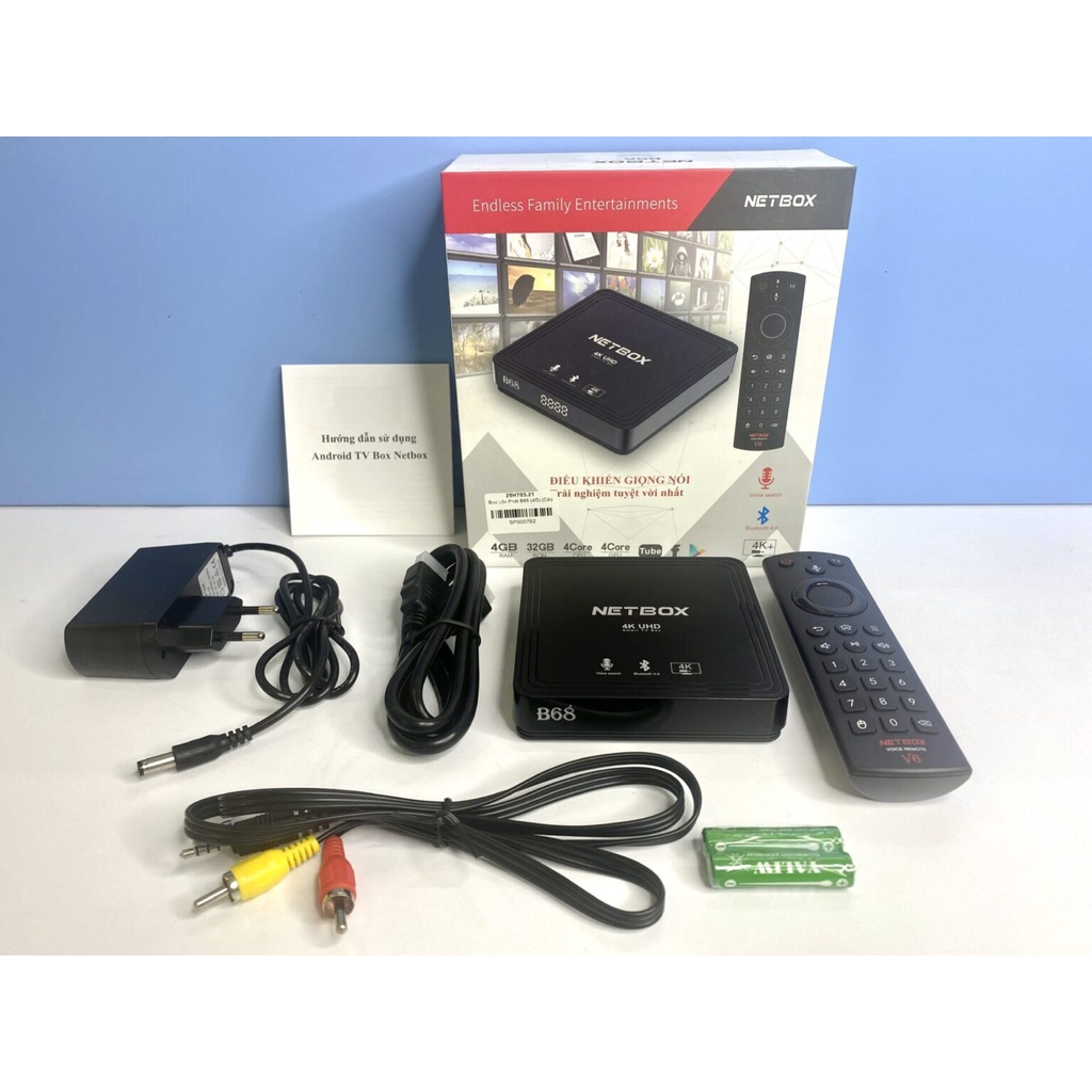 Android TV Box NETBOX B68 Có Điều khiển giọng nói Ram 4G/ Rom 32G