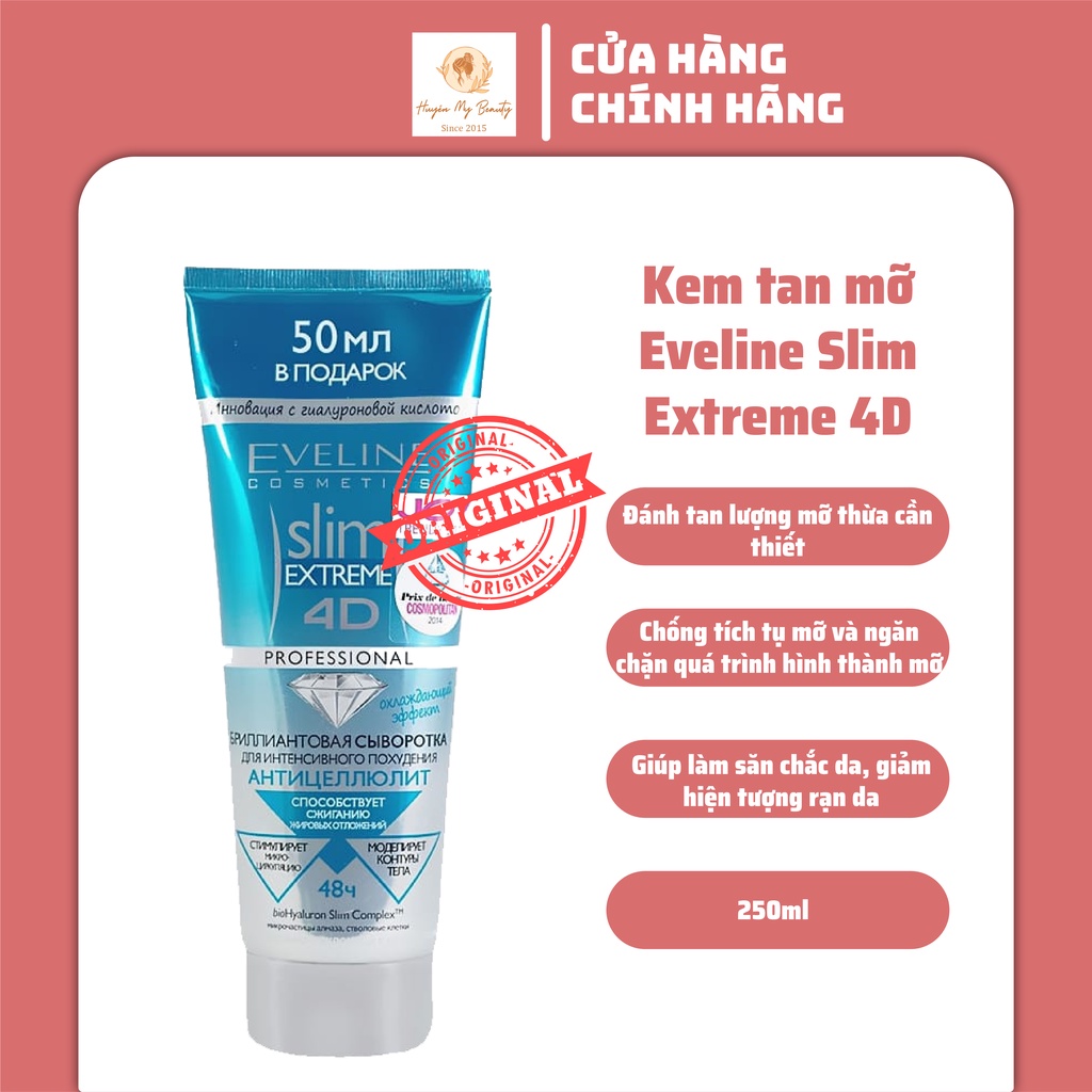 Kem tan mỡ 4D Eveline Slim của Nga màu xanh