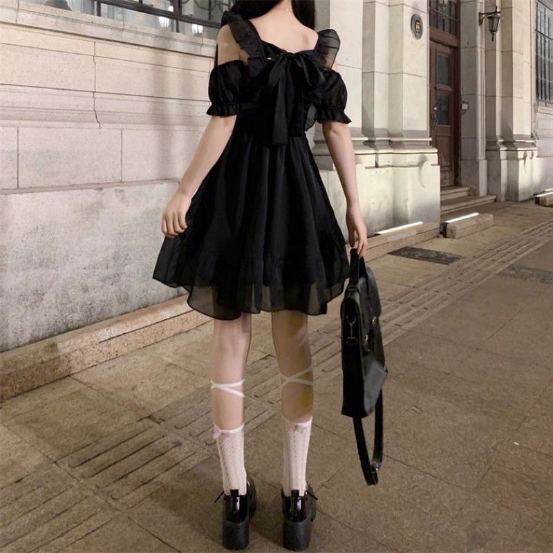 ĐẦM XOÈ DỰ TIỆC 💕💕 ĐÍNH NƠ VÁY BỒNG BỀNH 💕 PHONG CÁCH LOLITA CỰC ĐÁNG YÊU DỄ THƯƠNG
