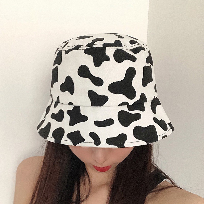 Mũ tai bèo họa tiết bò sữa phong cách Hàn Quốc đáng yêu
