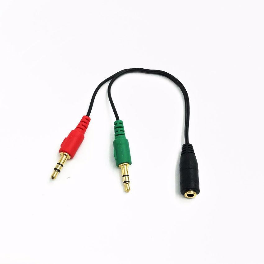 CÁP GỘP AUDIO VÀ MICRO 2 JACK 3.5MM CHÂN CẮM SANG 1 JACK 3.5MM DẠNG LỖ -dc1307