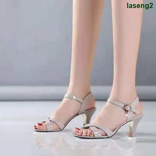 Giày Sandal Cao Gót Bằng Da Thật Mềm Thời Trang Mùa Hè 2021