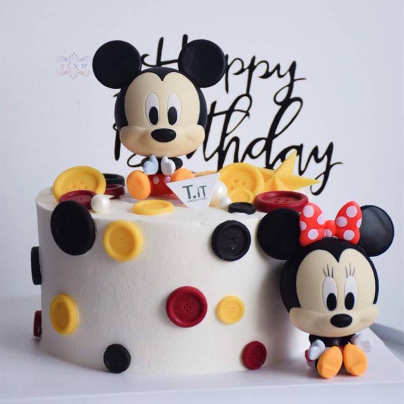 VN Set 2 Mô Hình Chuột Mickey Trang Trí Bánh Sinh Nhật