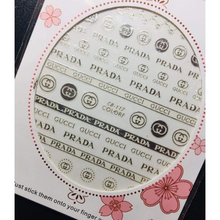 Stick Dán Móng Logo, Thương Hiệu Gucci, Dior, Prada ...
