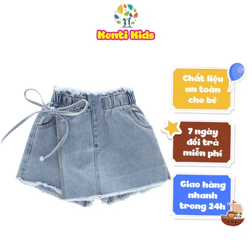 Quần Jeans Giả Váy KenTi Kids Thiết Kế Dáng Vạt Ngắn Năng Động Cho Bé Gái