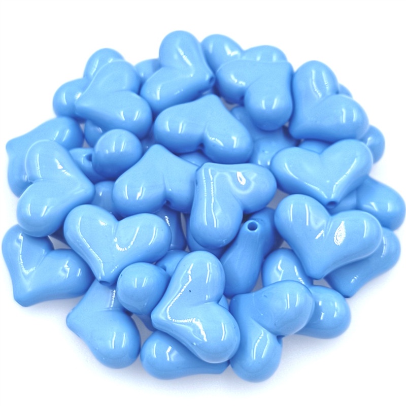 Hạt Nhựa Acrylic Hình Trái Tim Nhiều Màu 17mm*22mm Làm Vòng Tay/Vòng cổ Handmade