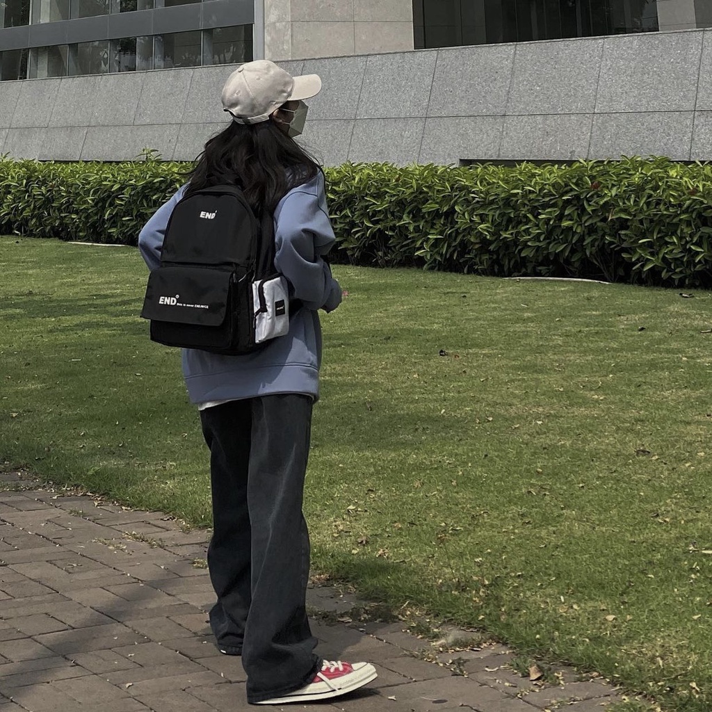 Balo END  ss1 Đi Học Đi Chơi Nam Nữ Thời Trang Hàn Quốc  Nhiều Ngăn Tiện Dụng ( kèm sticker cài balo)