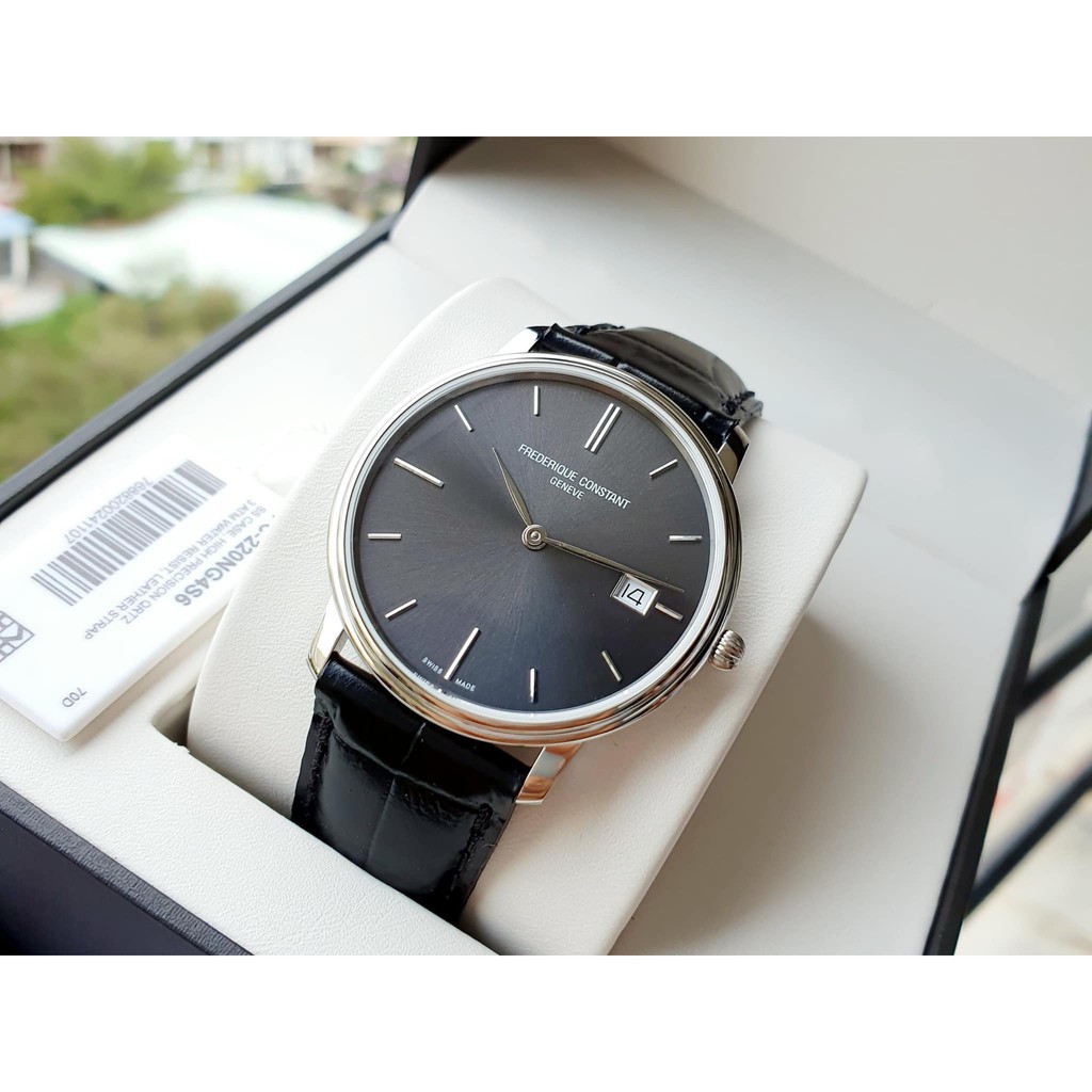 đồng hồ nam FC Quartz Slimline Date Black Leather - FC-220NG4S6