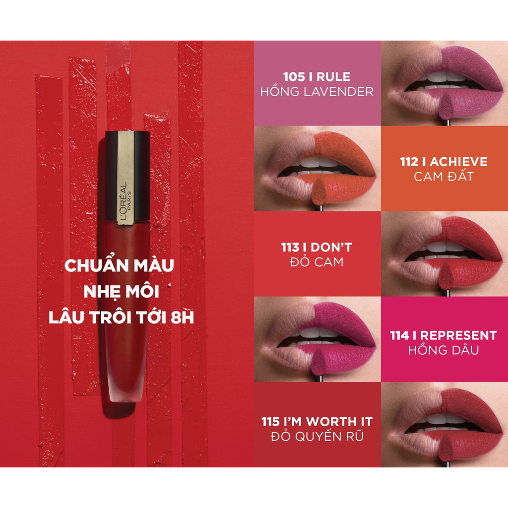 L'Oreal - Son kem lì nhẹ môi cao cấp Rouge Signature L'Oreal Paris 7ml