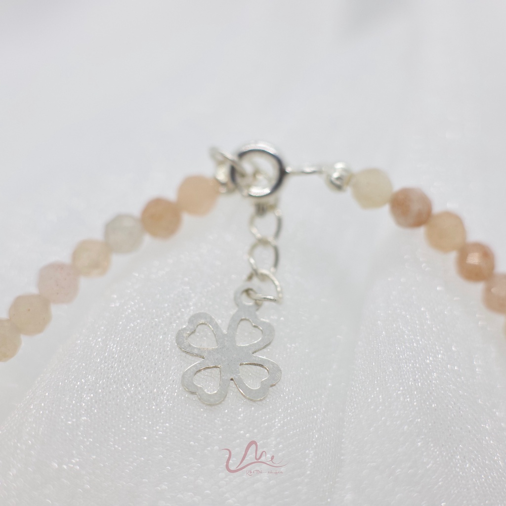 Vòng tay đá Mặt Trời 3,5mm tự nhiên (Sunstone Bracelet Nature) thời trang phong thủy UME