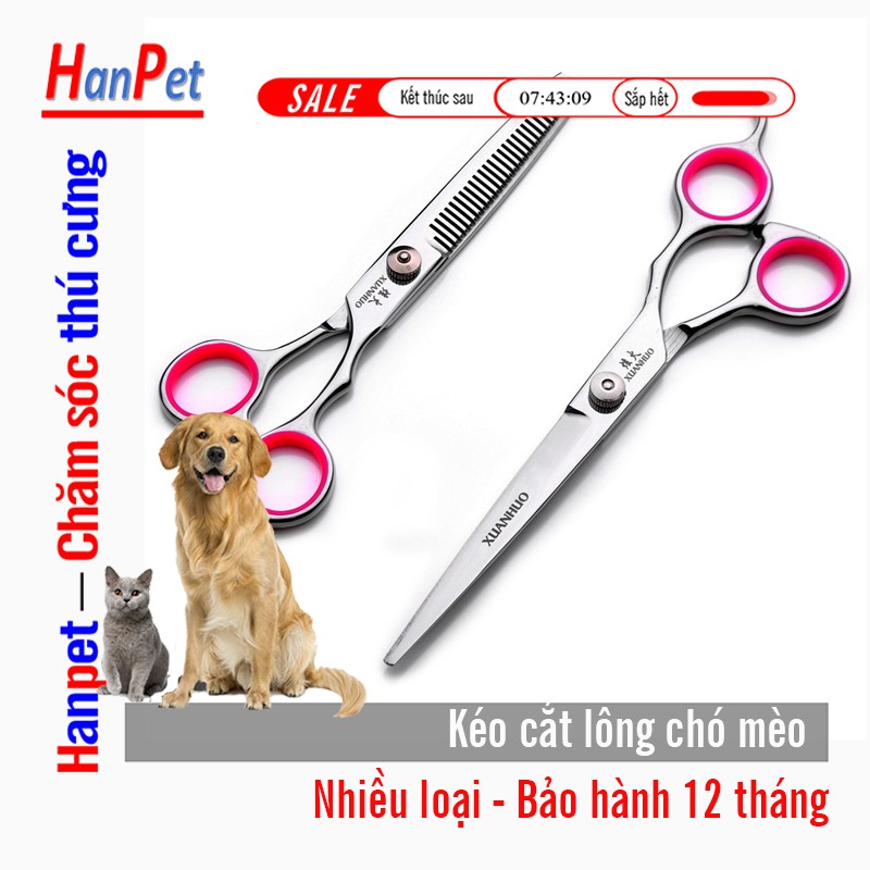 Dụng cụ cắt lông chó mèo (nhiều loại) tỉa lông chó poodle gồm kéo cong kéo thẳng kéo tỉa cho chó mèo bảo hành 12 tháng