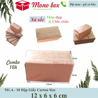 Bộ 10 thùng hộp giấy carton 12x6x6