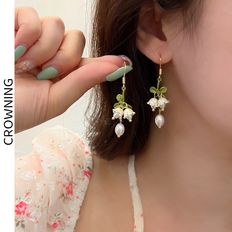 Khuyên Tai Dạng Móc Hình Bông Hoa Phong Cách Mori Phong Cách Cổ Điển Độc Đáo Cho Nữ F994