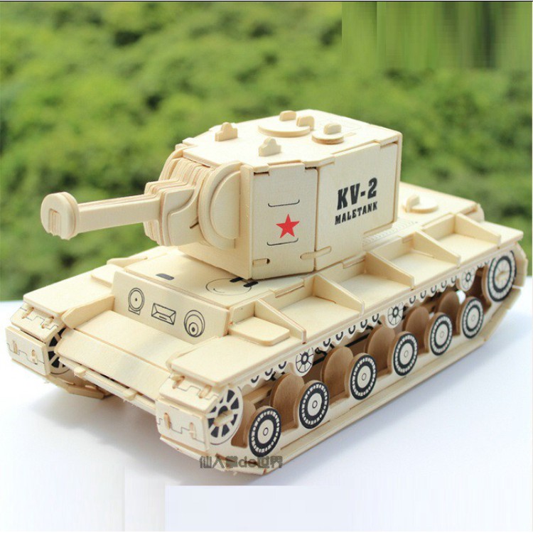 Mô hình lắp ráp gỗ 3D Xe tăng KV-2