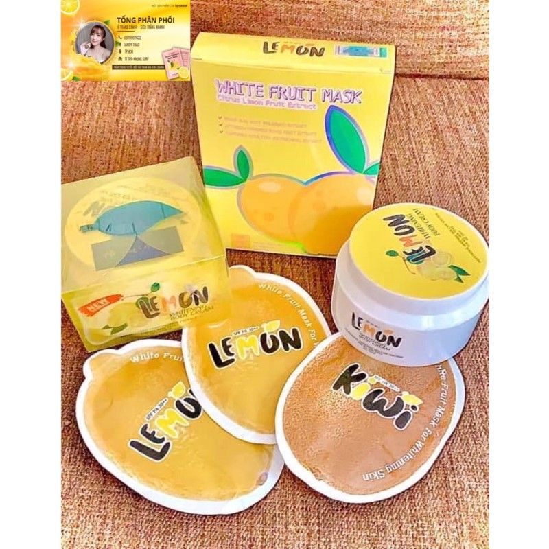 Ủ Trắng LeMon chanh, Tắm Trắng TLEMON WHITE FRUIT MASK 1 Hộp 3 gói | BigBuy360 - bigbuy360.vn