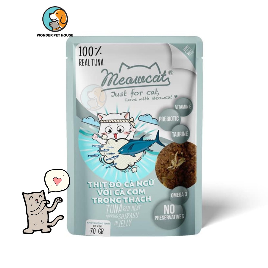 [Mã PET50 giảm 10% - tối đa 50K đơn 250K] COMBO 9 GÓI PATE MEOWCAT cho mèo gói 70gr - Đủ vị Thơm Ngon Đầy Đủ Dinh Dưỡng