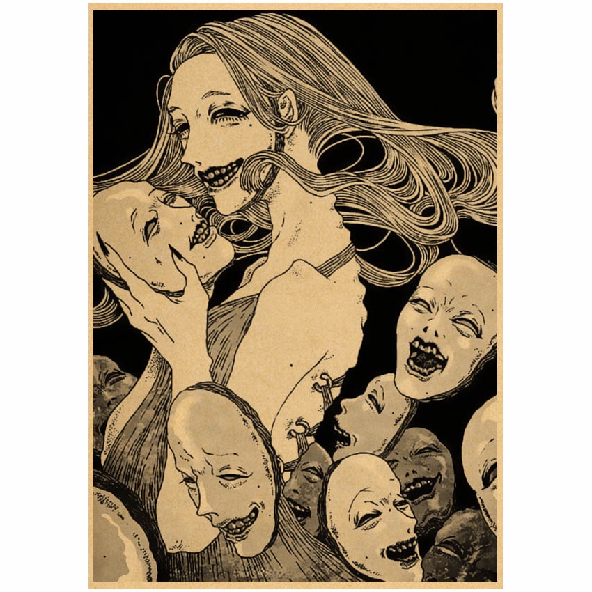 Poster Dán Tường Trang Trí In Hình Nhân Vật anime Junji Ito