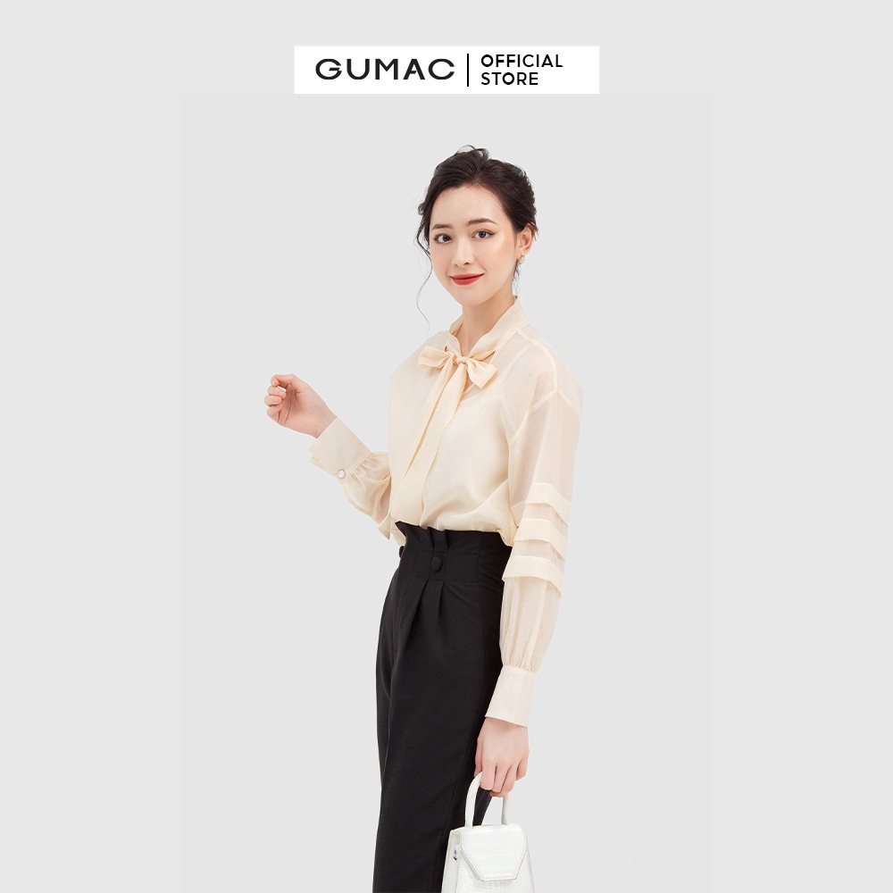 Áo sơ mi nơ cổ AB11007 GUMAC( mỏng - không kèm lót trong) | BigBuy360 - bigbuy360.vn