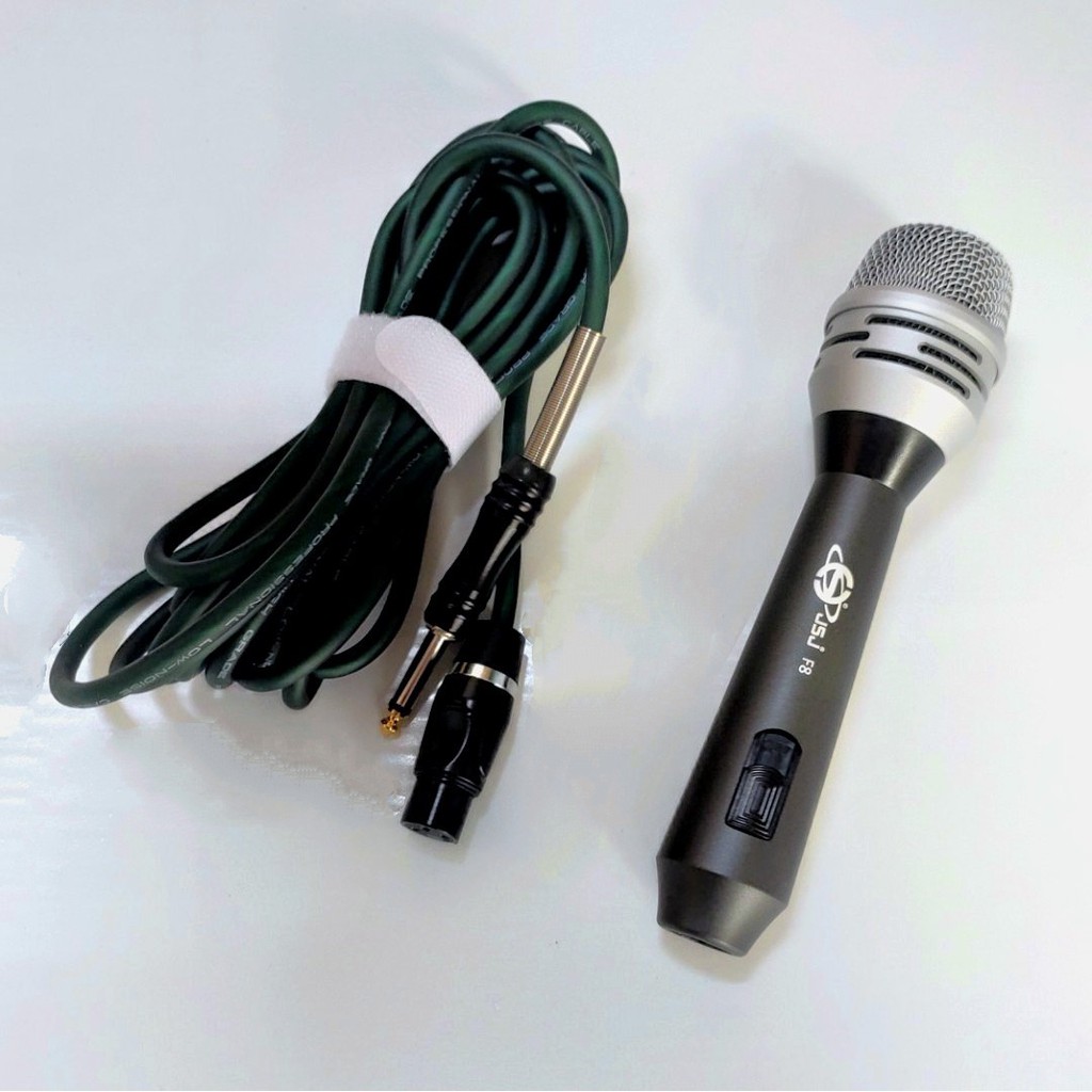 Micro karaoke có dây JSJ GL 9.0S với thiết kế lưới tản nhiệt cổ điển giảm tạp âm chống nhiễu thân kim loại được phủ nhám