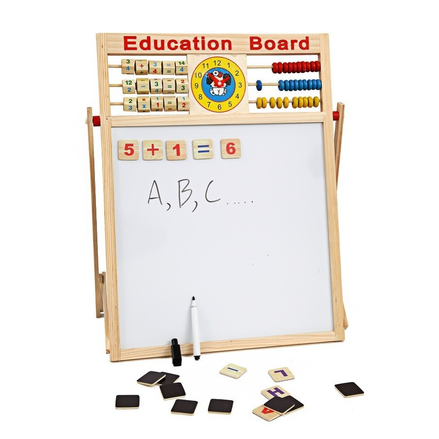 Bảng nam châm edu cho bé - Bảng từ 2 mặt Education Board và bộ chữ số cho bé