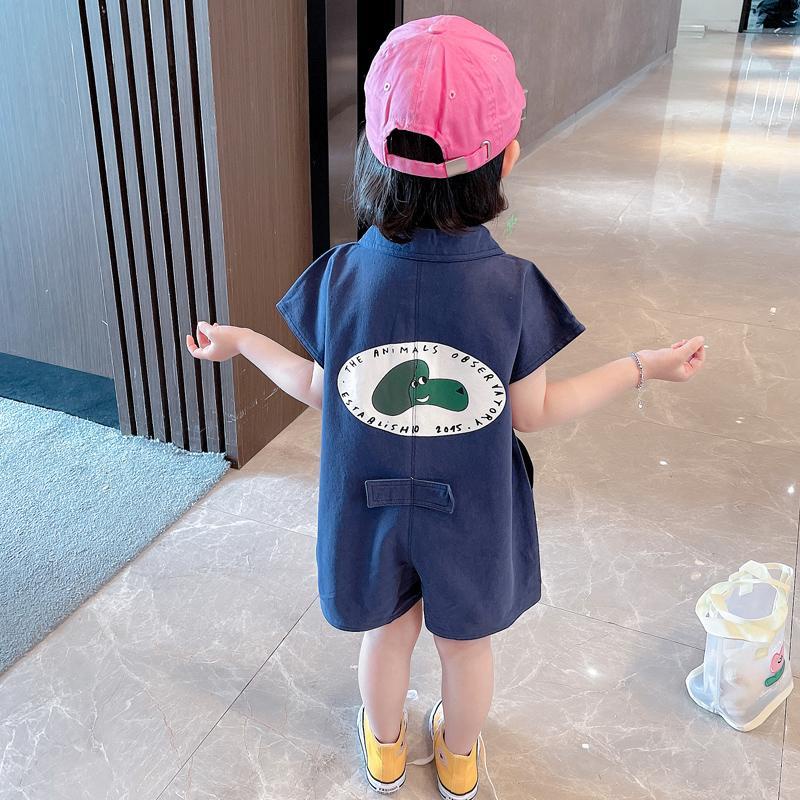 [Babycat] Hàng Có Sẵn Bán Chạy Bộ Áo Liền Quần Tay Ngắn In Hình Hoa Cúc Nhỏ Phong Cách Hàn Nhật Nhật Bản Dành Cho Bé